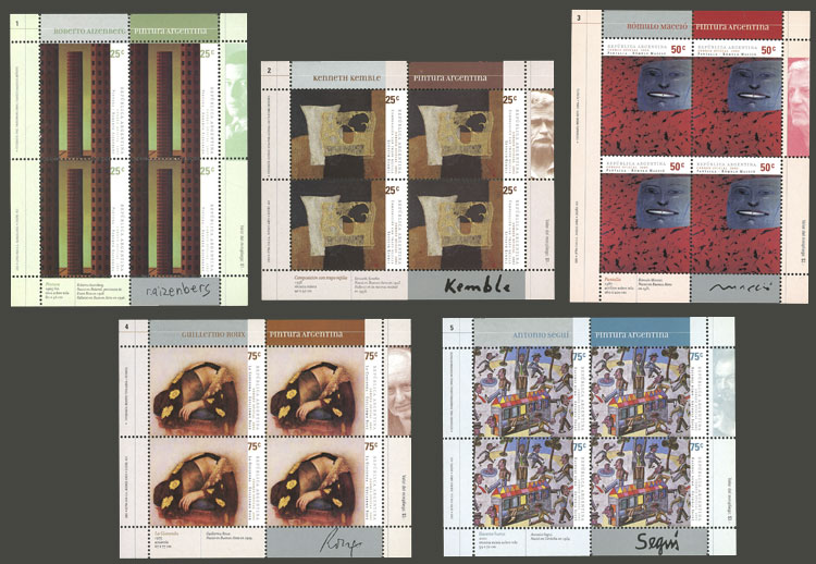 Lot 1212 - Argentina souvenir sheets -  Guillermo Jalil - Philatino Auction # 2401 ARGENTINA: 