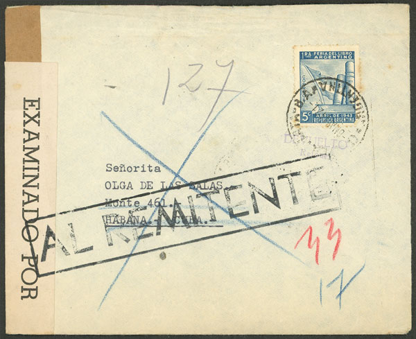Lot 1384 - Argentina postal history -  Guillermo Jalil - Philatino Auction # 2401 ARGENTINA: 
