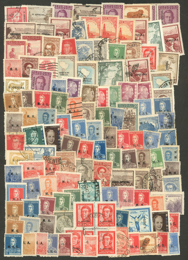 Lot 1307 - Argentina official stamps - Guillermo Jalil - Philatino Auction # 2401 ARGENTINA: Lot 1307 - Argentina official stamps - Guillermo Jalil - Philatino Auction # 2401 ARGENTINA: