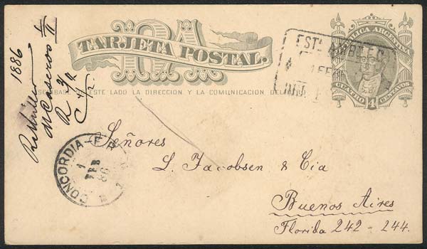 Lot 1331 - Argentina postal history - Guillermo Jalil - Philatino Auction # 2401 ARGENTINA: Lot 1331 - Argentina postal history - Guillermo Jalil - Philatino Auction # 2401 ARGENTINA:
