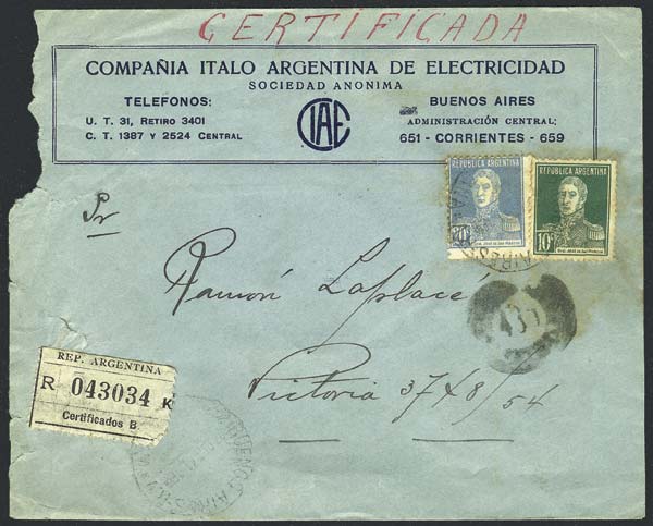 Lot 1367 - Argentina postal history -  Guillermo Jalil - Philatino Auction # 2401 ARGENTINA: 