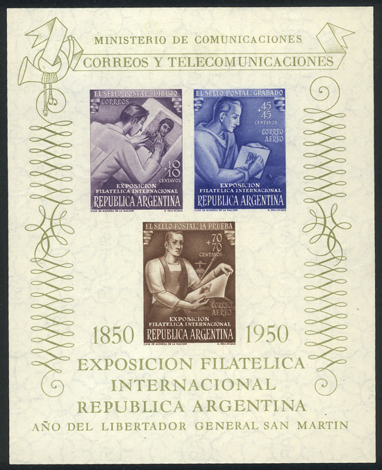 Lot 1152 - Argentina souvenir sheets - Guillermo Jalil - Philatino Auction # 2401 ARGENTINA: Lot 1152 - Argentina souvenir sheets - Guillermo Jalil - Philatino Auction # 2401 ARGENTINA: