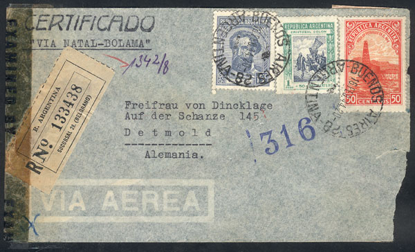 Lot 1387 - Argentina postal history -  Guillermo Jalil - Philatino Auction # 2401 ARGENTINA: 