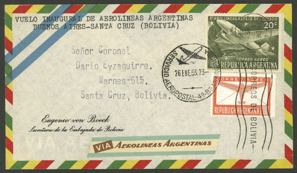 Lot 1437 - Argentina postal history -  Guillermo Jalil - Philatino Auction # 2403 ARGENTINA: 
