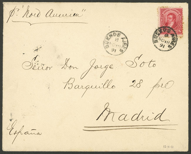 Lot 1387 - Argentina postal history - Guillermo Jalil - Philatino Auction # 2403 ARGENTINA: Lot 1387 - Argentina postal history - Guillermo Jalil - Philatino Auction # 2403 ARGENTINA: