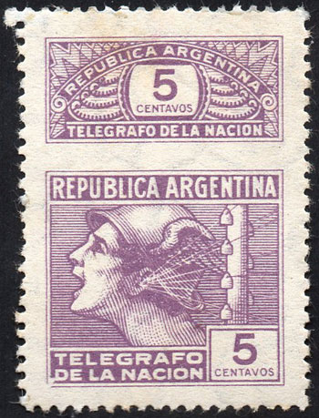 Lot 1280 - Argentina telegraph stamps - Guillermo Jalil - Philatino Auction # 2403 ARGENTINA: Lot 1280 - Argentina telegraph stamps - Guillermo Jalil - Philatino Auction # 2403 ARGENTINA: