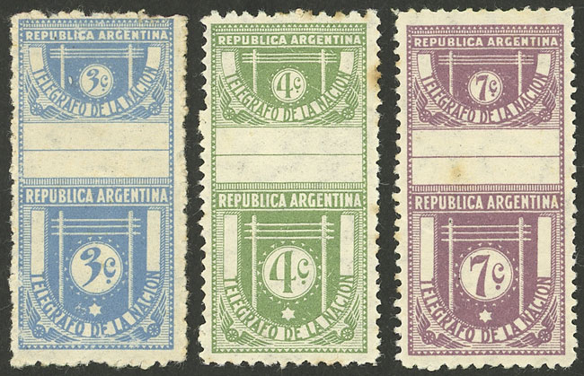 Lot 1284 - Argentina telegraph stamps - Guillermo Jalil - Philatino Auction # 2403 ARGENTINA: Lot 1284 - Argentina telegraph stamps - Guillermo Jalil - Philatino Auction # 2403 ARGENTINA: