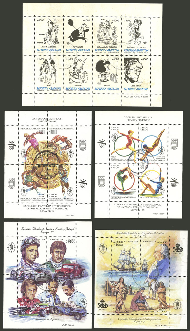 Lot 1133 - Argentina souvenir sheets -  Guillermo Jalil - Philatino Auction # 2403 ARGENTINA: 