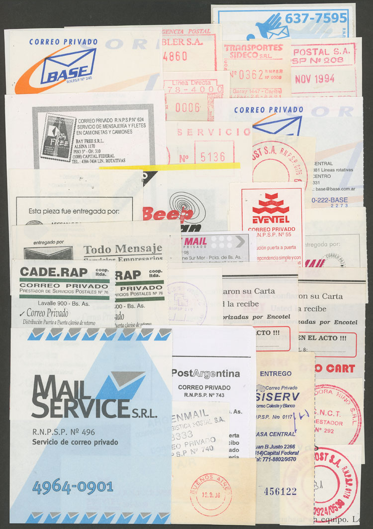 Lot 1303 - Argentina private posts - Guillermo Jalil - Philatino Auction # 2403 ARGENTINA: Lot 1303 - Argentina private posts - Guillermo Jalil - Philatino Auction # 2403 ARGENTINA: