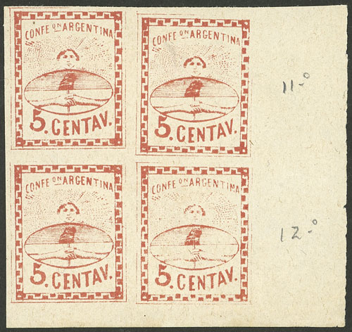 Lot 54 - Argentina confederation - Guillermo Jalil - Philatino Auction # 2403 ARGENTINA: Lot 54 - Argentina confederation - Guillermo Jalil - Philatino Auction # 2403 ARGENTINA: