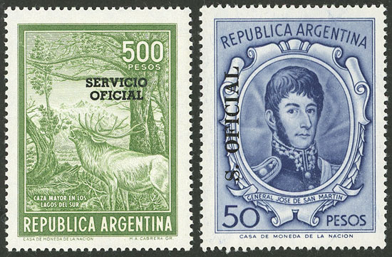Lot 1271 - Argentina official stamps - Guillermo Jalil - Philatino Auction # 2403 ARGENTINA: Lot 1271 - Argentina official stamps - Guillermo Jalil - Philatino Auction # 2403 ARGENTINA: