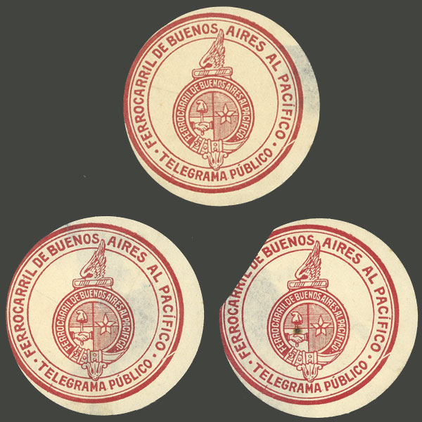 Lot 1290 - Argentina telegraph seals - Guillermo Jalil - Philatino Auction # 2403 ARGENTINA: Lot 1290 - Argentina telegraph seals - Guillermo Jalil - Philatino Auction # 2403 ARGENTINA: