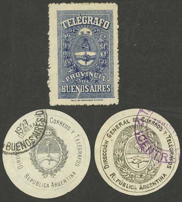 Lot 1289 - Argentina telegraph seals - Guillermo Jalil - Philatino Auction # 2403 ARGENTINA: Lot 1289 - Argentina telegraph seals - Guillermo Jalil - Philatino Auction # 2403 ARGENTINA: