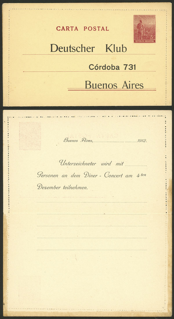 Lot 1334 - Argentina Postal stationery -  Guillermo Jalil - Philatino Auction # 2403 ARGENTINA: 