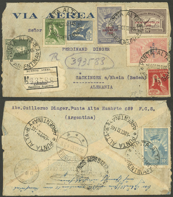 Lot 1413 - Argentina postal history -  Guillermo Jalil - Philatino Auction # 2403 ARGENTINA: 