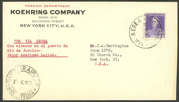 Lot 1407 - Argentina postal history -  Guillermo Jalil - Philatino Auction # 2403 ARGENTINA: 