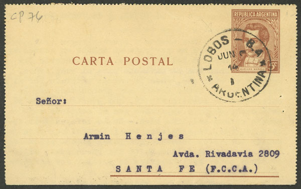 Lot 1420 - Argentina postal history -  Guillermo Jalil - Philatino Auction # 2403 ARGENTINA: 