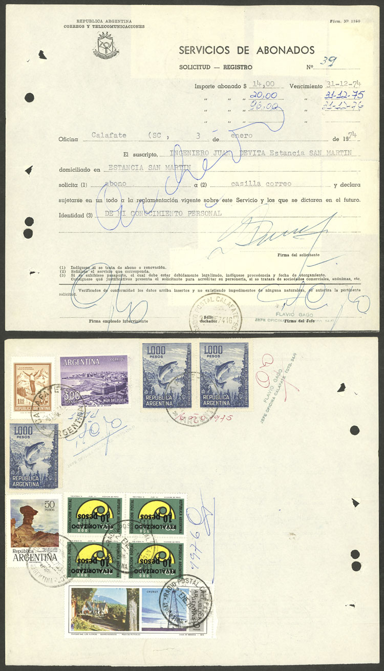 Lot 1455 - Argentina postal history -  Guillermo Jalil - Philatino Auction # 2403 ARGENTINA: 