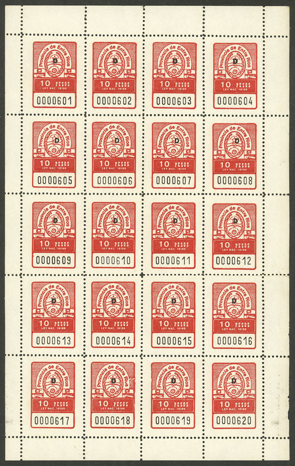 Lot 1479 - Argentina revenue stamps -  Guillermo Jalil - Philatino Auction # 2403 ARGENTINA: 