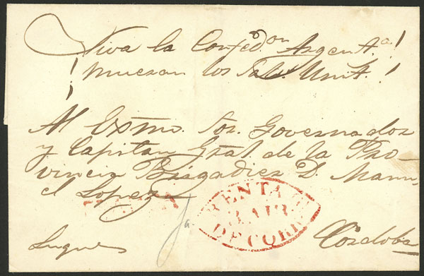 Lot 229 - Argentina pre-stamp mail - Guillermo Jalil - Philatino Auction # 2404 ARGENTINA: Special February auction (2nd part) Lot 229 - Argentina pre-stamp mail - Guillermo Jalil - Philatino Auction # 2404 ARGENTINA: Special February auction (2nd part)