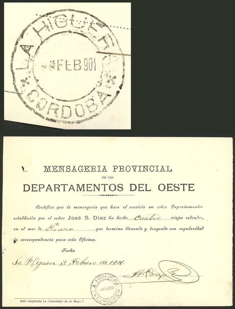 Lot 268 - Argentina postal history -  Guillermo Jalil - Philatino Auction # 2404 ARGENTINA: Special February auction (2nd part)