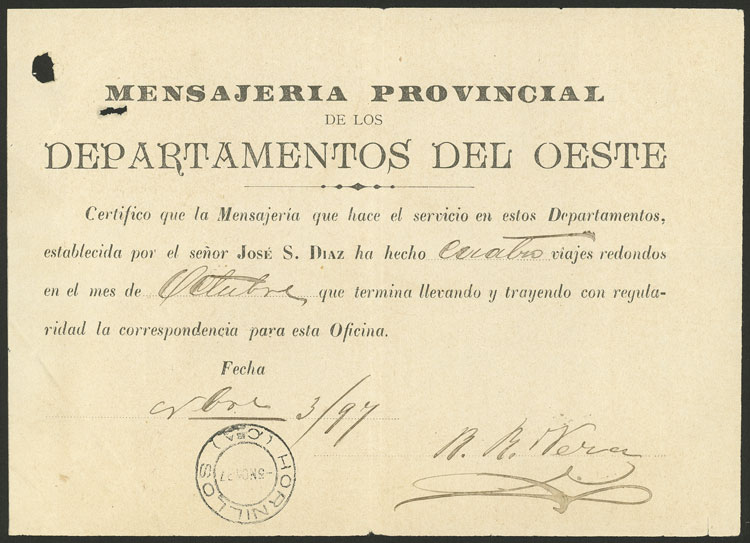 Lot 262 - Argentina postal history -  Guillermo Jalil - Philatino Auction # 2404 ARGENTINA: Special February auction (2nd part)