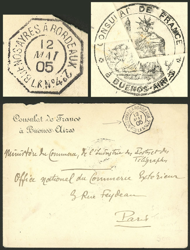 Lot 274 - Argentina postal history -  Guillermo Jalil - Philatino Auction # 2404 ARGENTINA: Special February auction (2nd part)