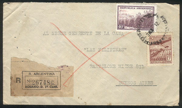 Lot 1013 - Argentina postal history - Guillermo Jalil - Philatino Auction # 2405 ARGENTINA: Lot 1013 - Argentina postal history - Guillermo Jalil - Philatino Auction # 2405 ARGENTINA: