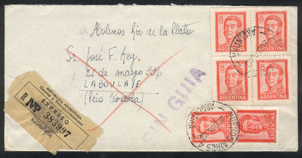 Lot 1051 - Argentina postal history -  Guillermo Jalil - Philatino Auction # 2405 ARGENTINA: