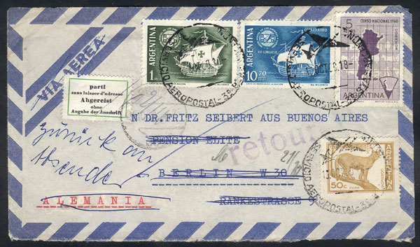 Lot 1027 - Argentina postal history -  Guillermo Jalil - Philatino Auction # 2405 ARGENTINA: