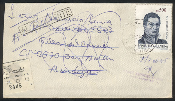 Lot 1052 - Argentina postal history -  Guillermo Jalil - Philatino Auction # 2405 ARGENTINA:
