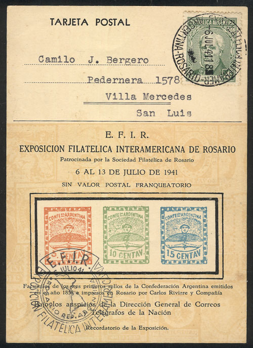 Lot 1003 - Argentina postal history - Guillermo Jalil - Philatino Auction # 2405 ARGENTINA: Lot 1003 - Argentina postal history - Guillermo Jalil - Philatino Auction # 2405 ARGENTINA: