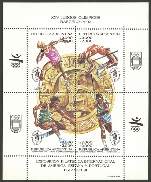 Lot 856 - Argentina souvenir sheets - Guillermo Jalil - Philatino Auction # 2405 ARGENTINA: Lot 856 - Argentina souvenir sheets - Guillermo Jalil - Philatino Auction # 2405 ARGENTINA: