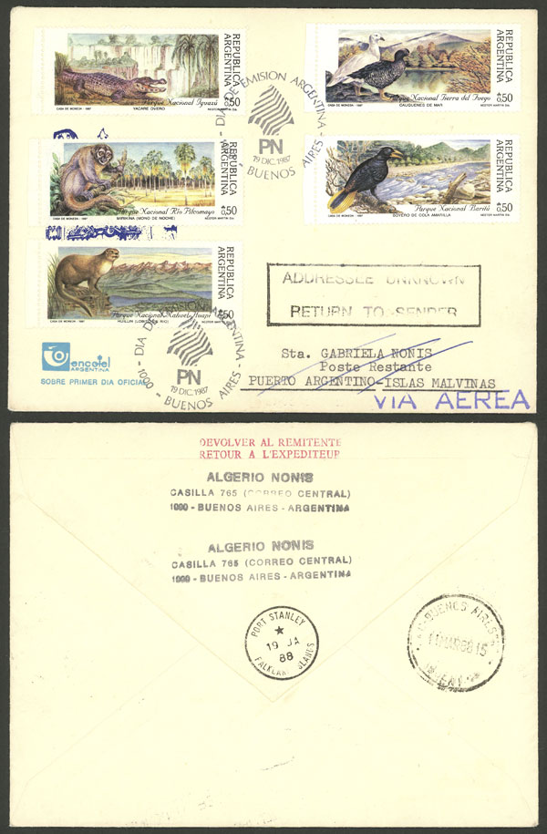 Lot 1055 - Argentina postal history -  Guillermo Jalil - Philatino Auction # 2405 ARGENTINA: