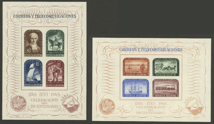 Lot 823 - Argentina souvenir sheets - Guillermo Jalil - Philatino Auction # 2405 ARGENTINA: Lot 823 - Argentina souvenir sheets - Guillermo Jalil - Philatino Auction # 2405 ARGENTINA: