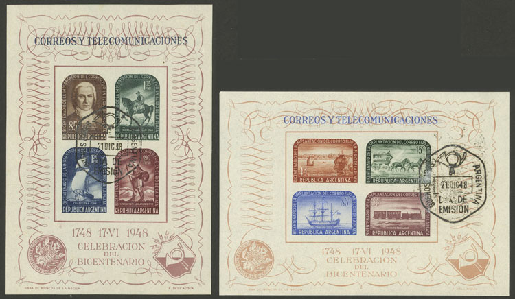 Lot 825 - Argentina souvenir sheets - Guillermo Jalil - Philatino Auction # 2405 ARGENTINA: Lot 825 - Argentina souvenir sheets - Guillermo Jalil - Philatino Auction # 2405 ARGENTINA: