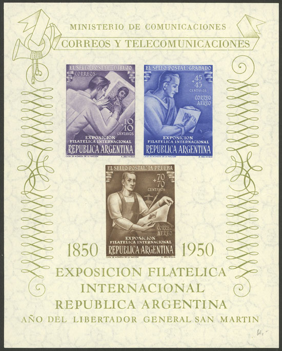 Lot 828 - Argentina souvenir sheets -  Guillermo Jalil - Philatino Auction # 2405 ARGENTINA: