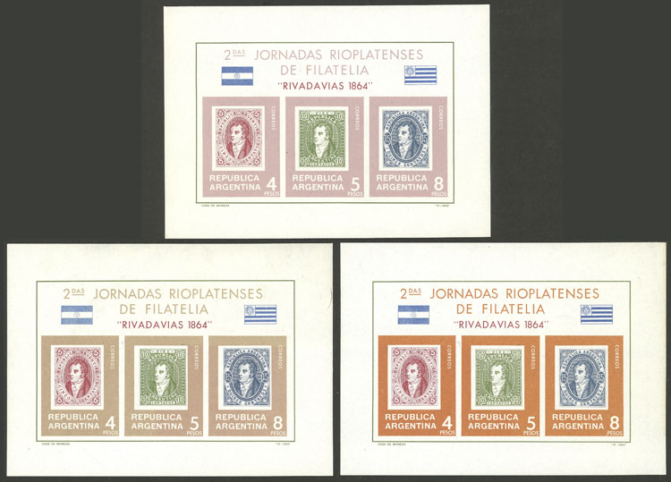 Lot 835 - Argentina souvenir sheets -  Guillermo Jalil - Philatino Auction # 2405 ARGENTINA: