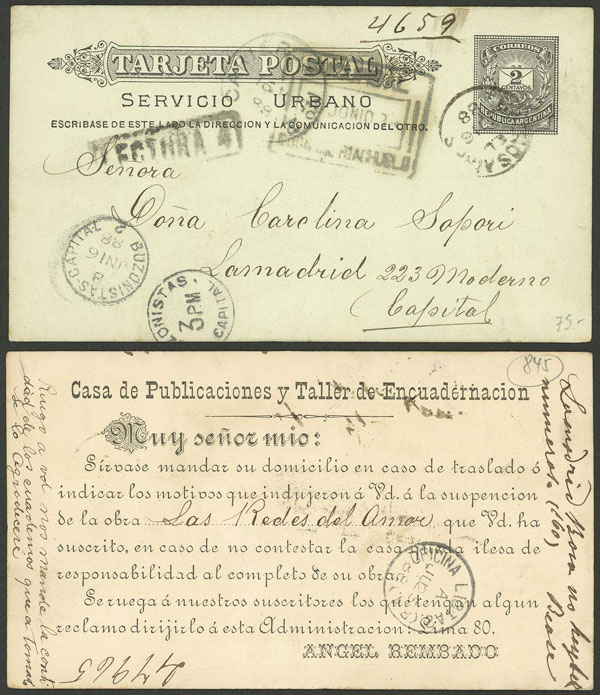 Lot 964 - Argentina postal history -  Guillermo Jalil - Philatino Auction # 2405 ARGENTINA: