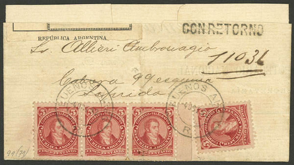 Lot 968 - Argentina postal history -  Guillermo Jalil - Philatino Auction # 2405 ARGENTINA: