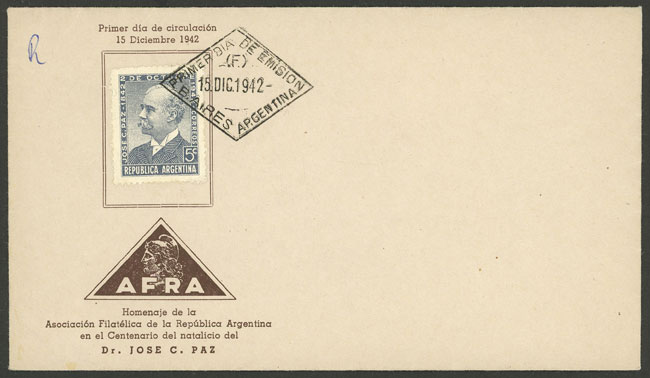 Lot 391 - Argentina general issues -  Guillermo Jalil - Philatino Auction # 2405 ARGENTINA: