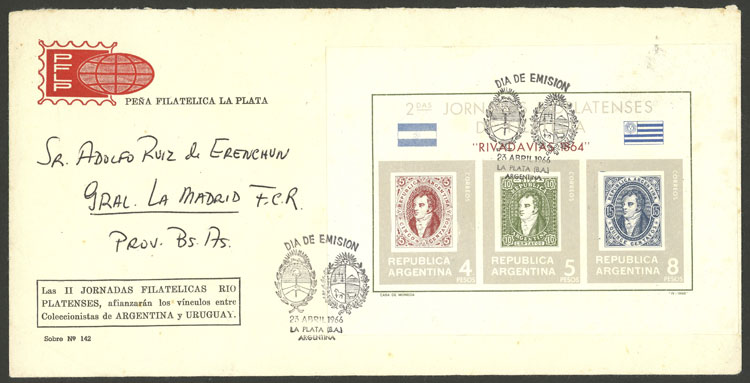 Lot 836 - Argentina souvenir sheets -  Guillermo Jalil - Philatino Auction # 2405 ARGENTINA: