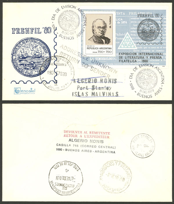 Lot 844 - Argentina souvenir sheets -  Guillermo Jalil - Philatino Auction # 2405 ARGENTINA: