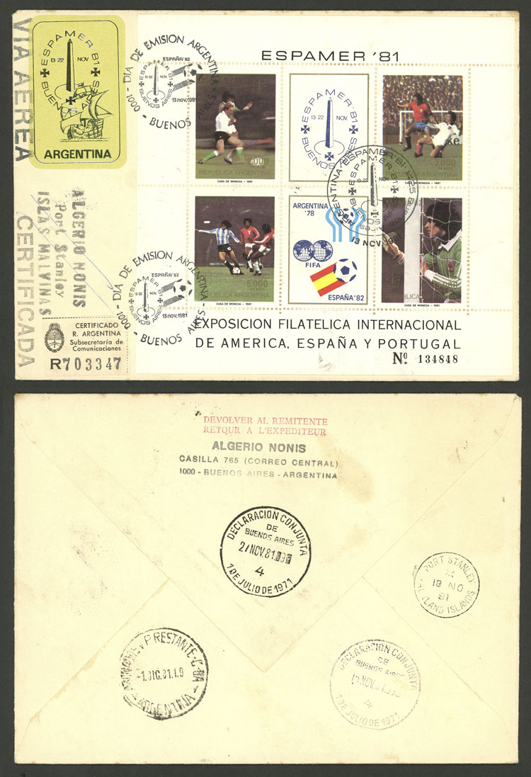 Lot 850 - Argentina souvenir sheets -  Guillermo Jalil - Philatino Auction # 2405 ARGENTINA: