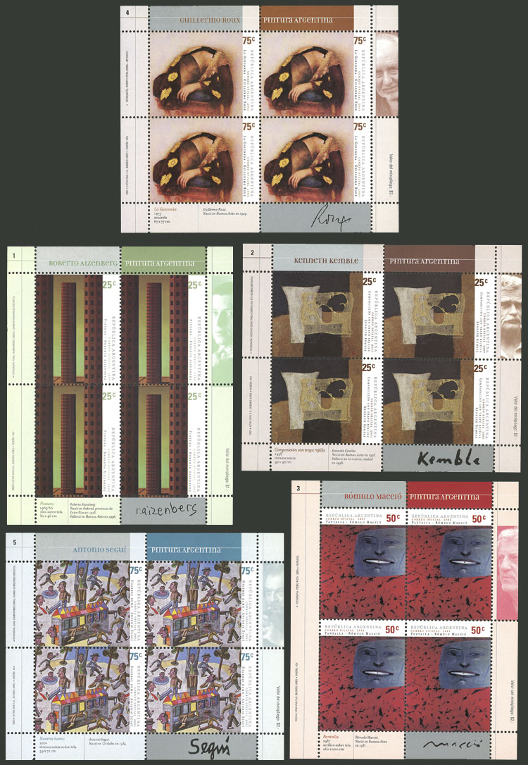 Lot 862 - Argentina souvenir sheets - Guillermo Jalil - Philatino Auction # 2405 ARGENTINA: Lot 862 - Argentina souvenir sheets - Guillermo Jalil - Philatino Auction # 2405 ARGENTINA: