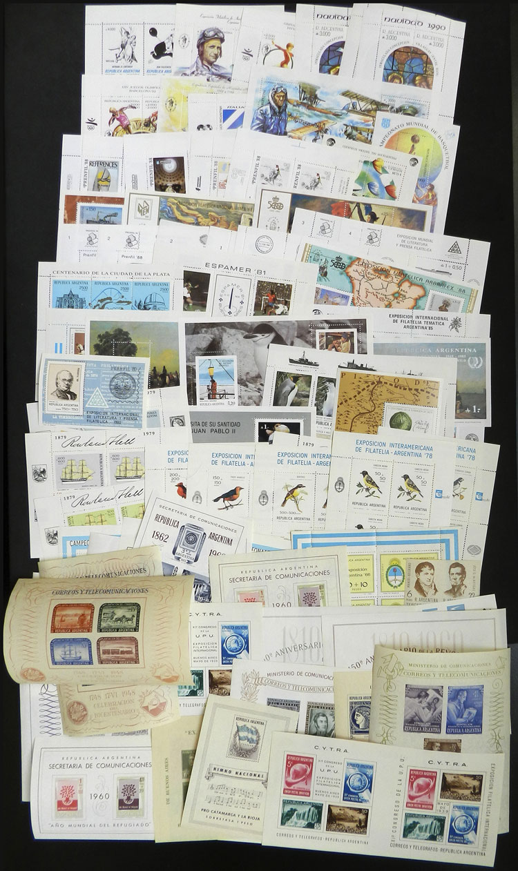 Lot 811 - Argentina souvenir sheets - Guillermo Jalil - Philatino Auction # 2405 ARGENTINA: Lot 811 - Argentina souvenir sheets - Guillermo Jalil - Philatino Auction # 2405 ARGENTINA: