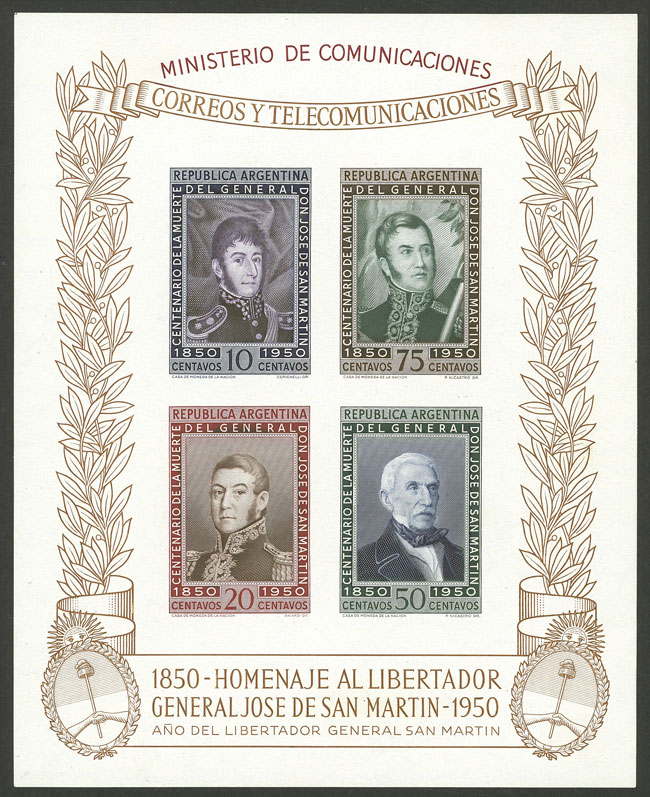 Lot 826 - Argentina souvenir sheets -  Guillermo Jalil - Philatino Auction # 2405 ARGENTINA: