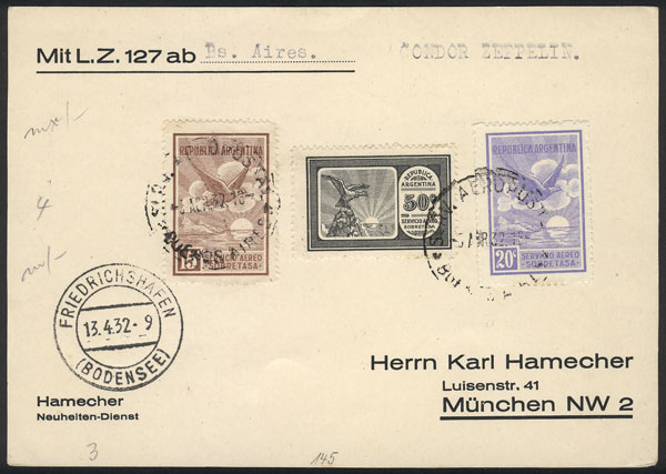 Lot 992 - Argentina postal history -  Guillermo Jalil - Philatino Auction # 2405 ARGENTINA: