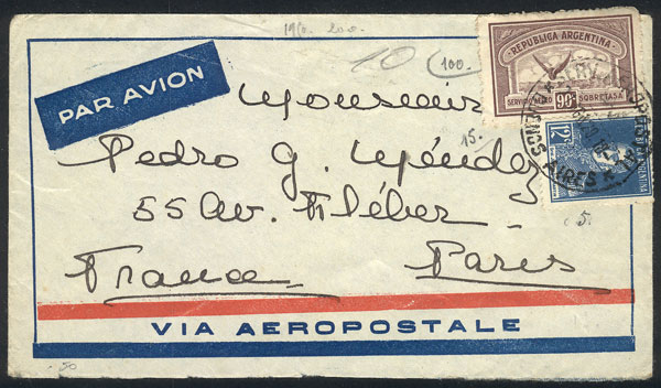 Lot 991 - Argentina postal history -  Guillermo Jalil - Philatino Auction # 2405 ARGENTINA: