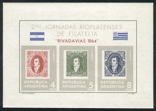 Lot 834 - Argentina souvenir sheets -  Guillermo Jalil - Philatino Auction # 2405 ARGENTINA: